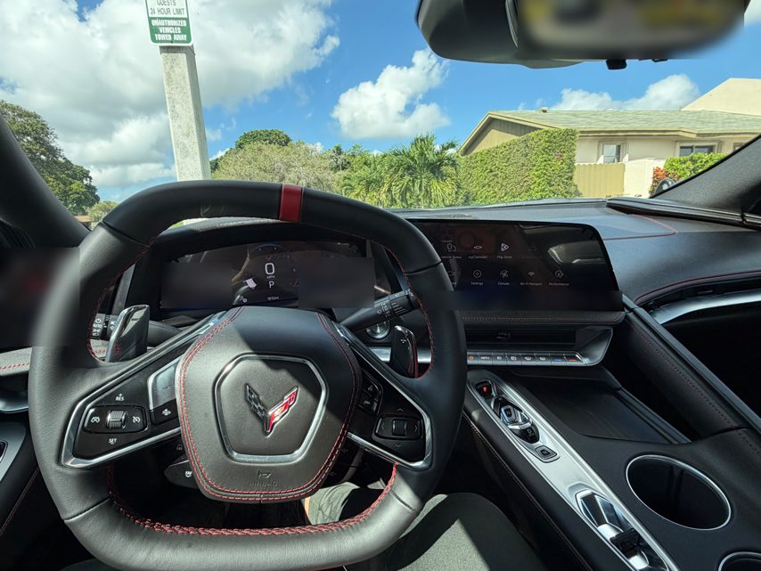 Corvette C8 steering wheel, digital dash and center console