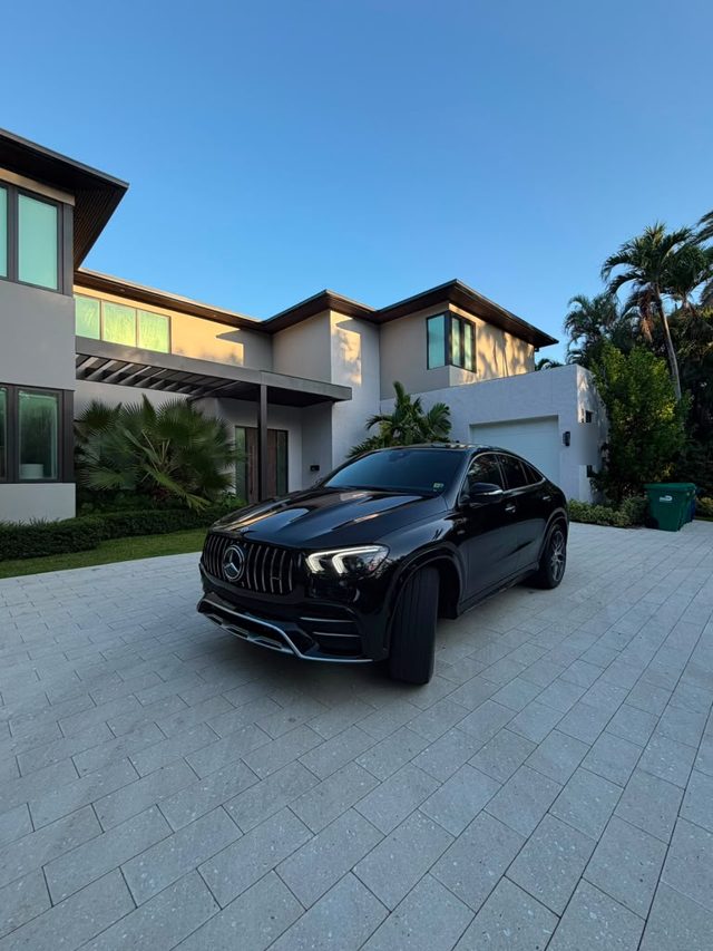 Black Mercedes-AMG GLE 53 Coupe, front three-quarter view