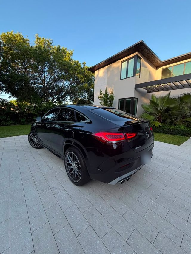 Black Mercedes-AMG GLE 53 Coupe, rear three-quarter view